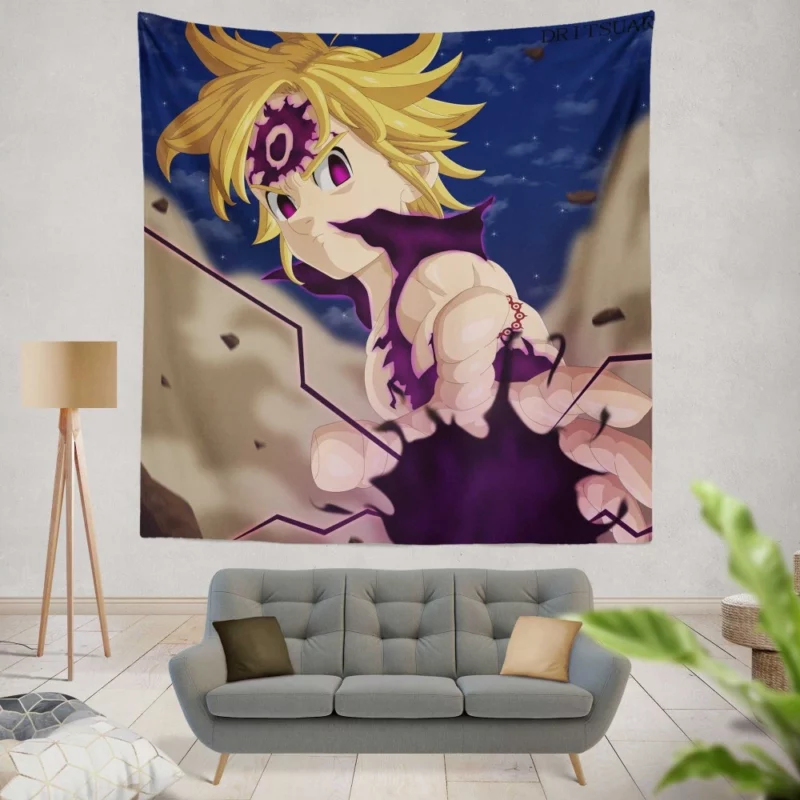 Meliodas Demon Wrath Anime Wall Tapestry