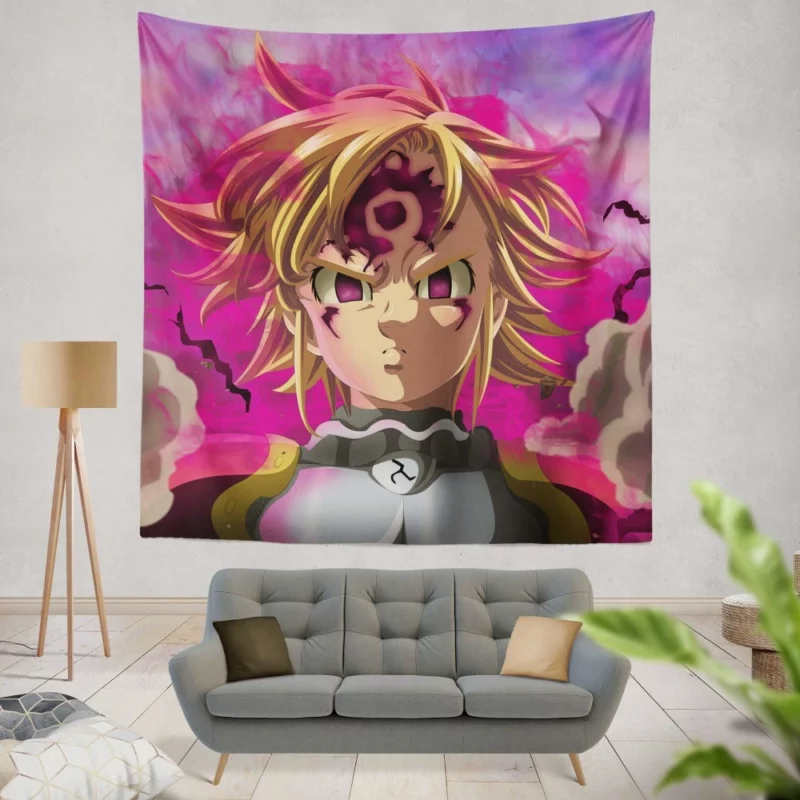 Meliodas Demonic Fury Anime Wall Tapestry