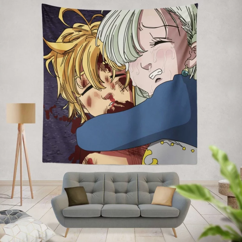 Meliodas & Elizabeth Forbidden Love Anime Wall Tapestry