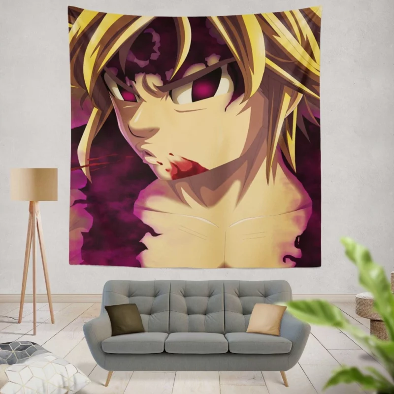 Meliodas Power and Mystery Revealed Anime Wall Tapestry