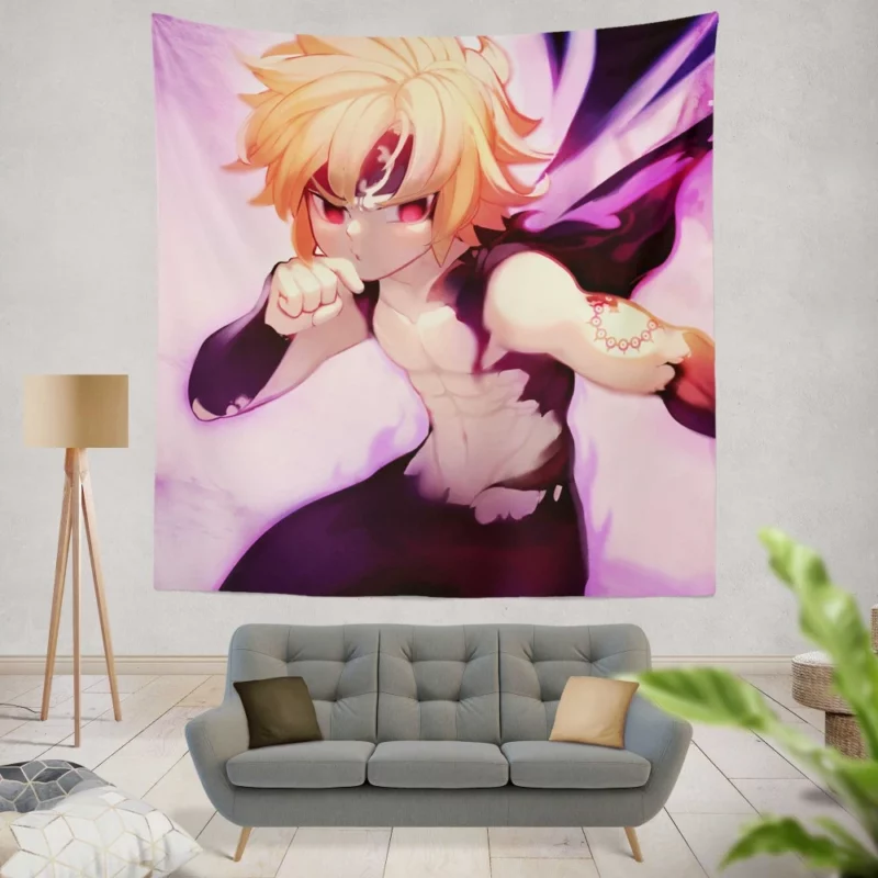 Meliodas Tattooed Warrior Anime Wall Tapestry