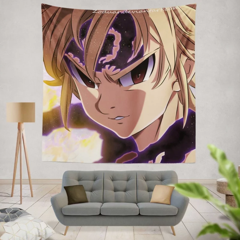 Meliodas Unholy Strength Anime Wall Tapestry