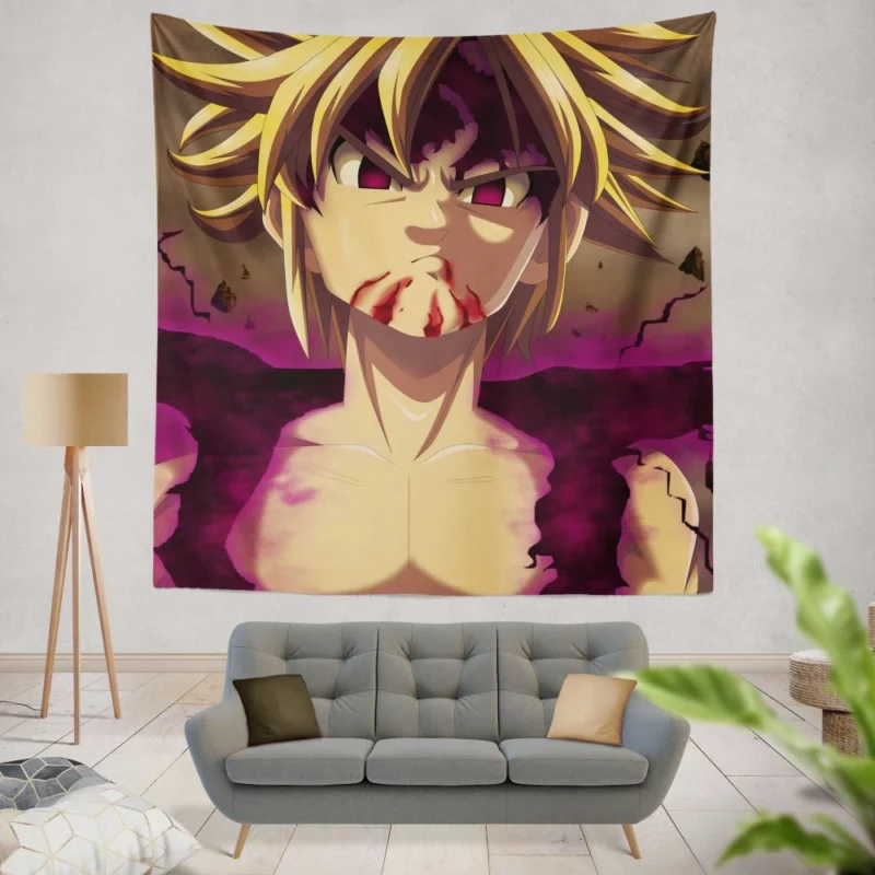 Meliodas Unstoppable Warrior Anime Wall Tapestry