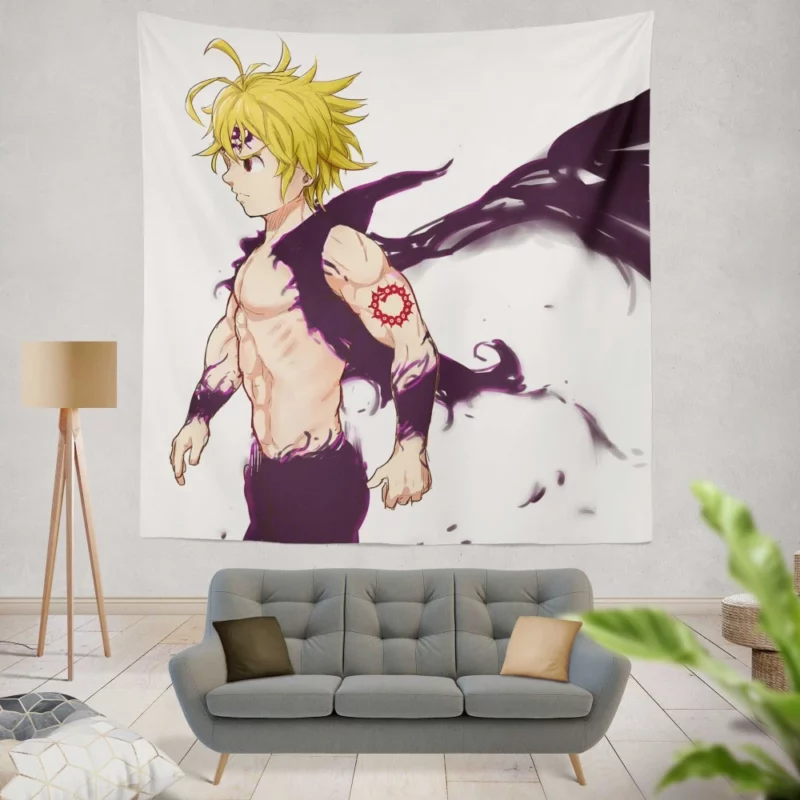 Meliodas Warrior Journey Anime Wall Tapestry