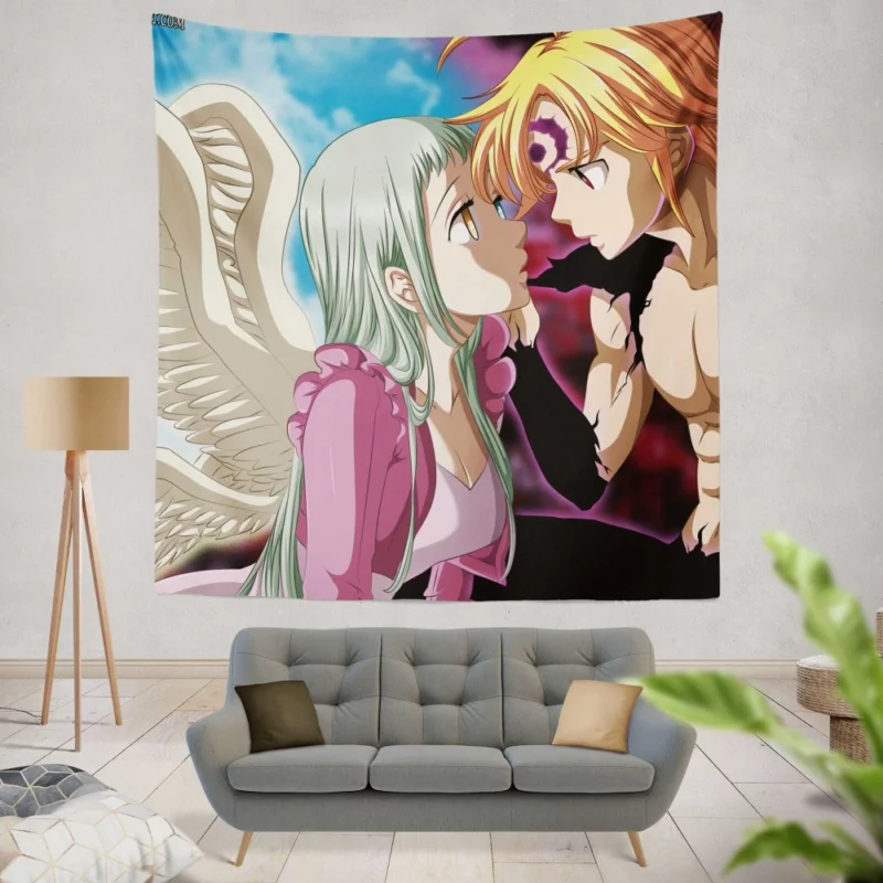 Meliodas and Elizabeth Fateful Bond Anime Wall Tapestry