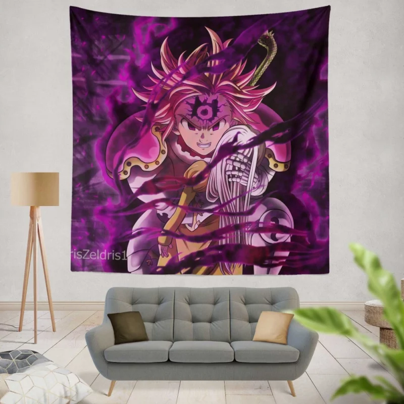 Meliodas and Elizabeth Forbidden Love Anime Wall Tapestry