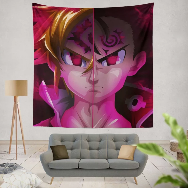 Meliodas and Zeldris Brothers United Anime Wall Tapestry