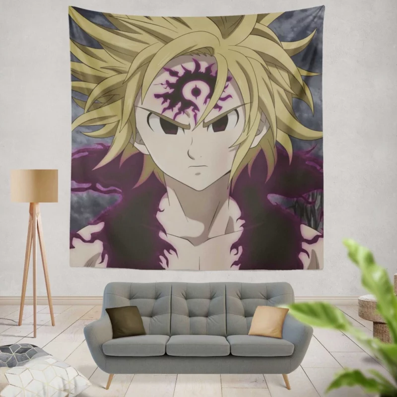 Meliodas and Zeldris Sibling Rivalry Anime Wall Tapestry