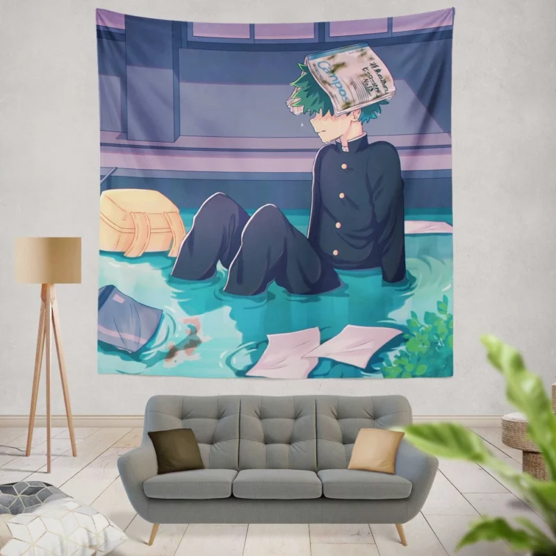 Midoriya Courage Awakened Anime Wall Tapestry