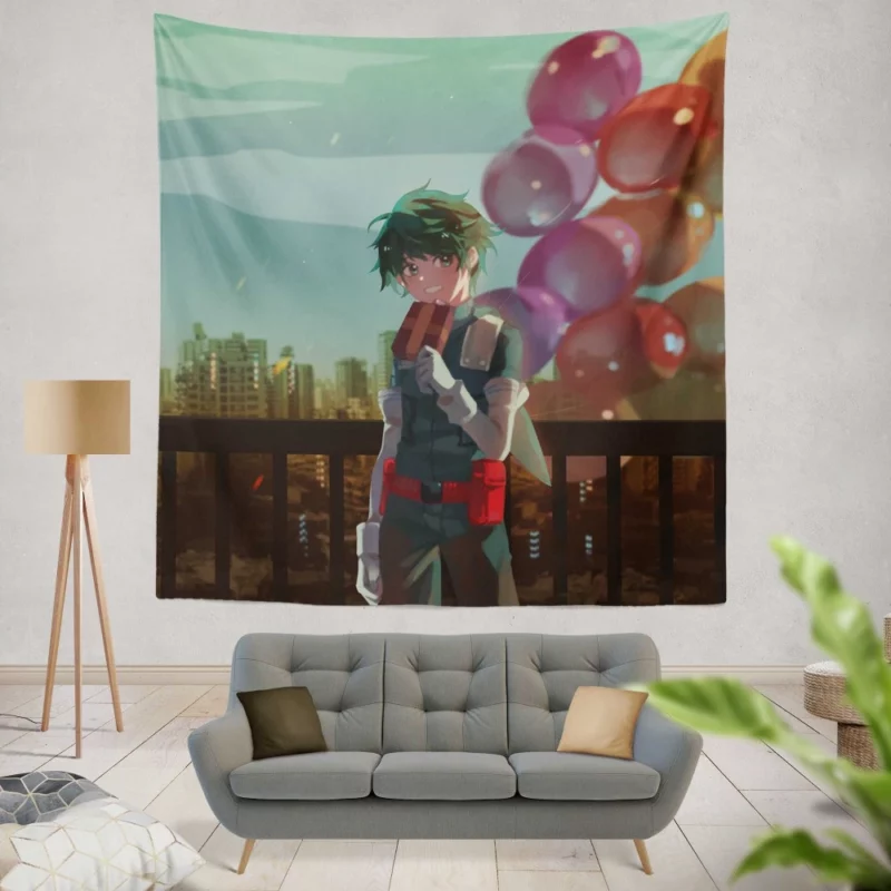 Midoriya Emblem of Hope Anime Wall Tapestry