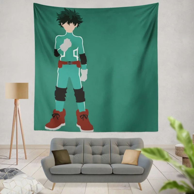 Midoriya Heart of Heroism Anime Wall Tapestry