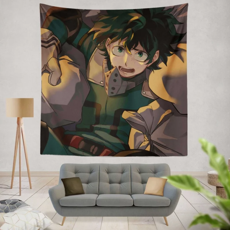 Midoriya Heroic Ascent Anime Wall Tapestry