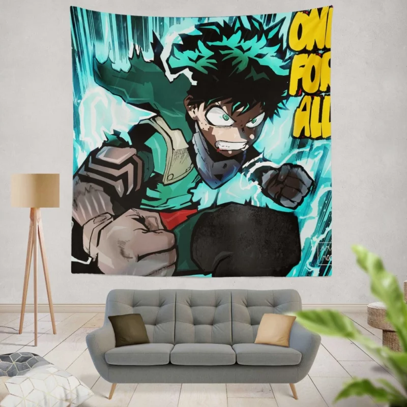 Midoriya Heroic Destiny Anime Wall Tapestry