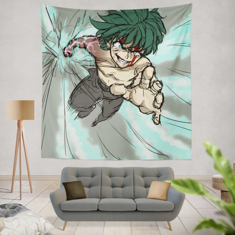 Midoriya Heroic Endeavor Anime Wall Tapestry