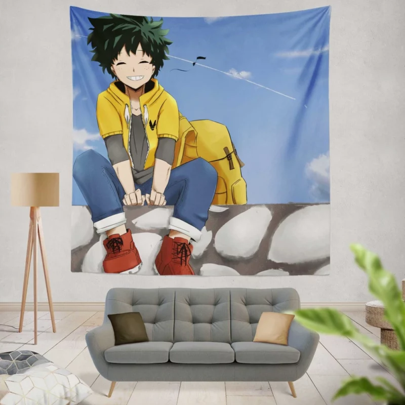 Midoriya Heroic Odyssey Anime Wall Tapestry