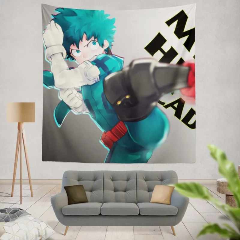 Midoriya Path of a Hero Anime Wall Tapestry