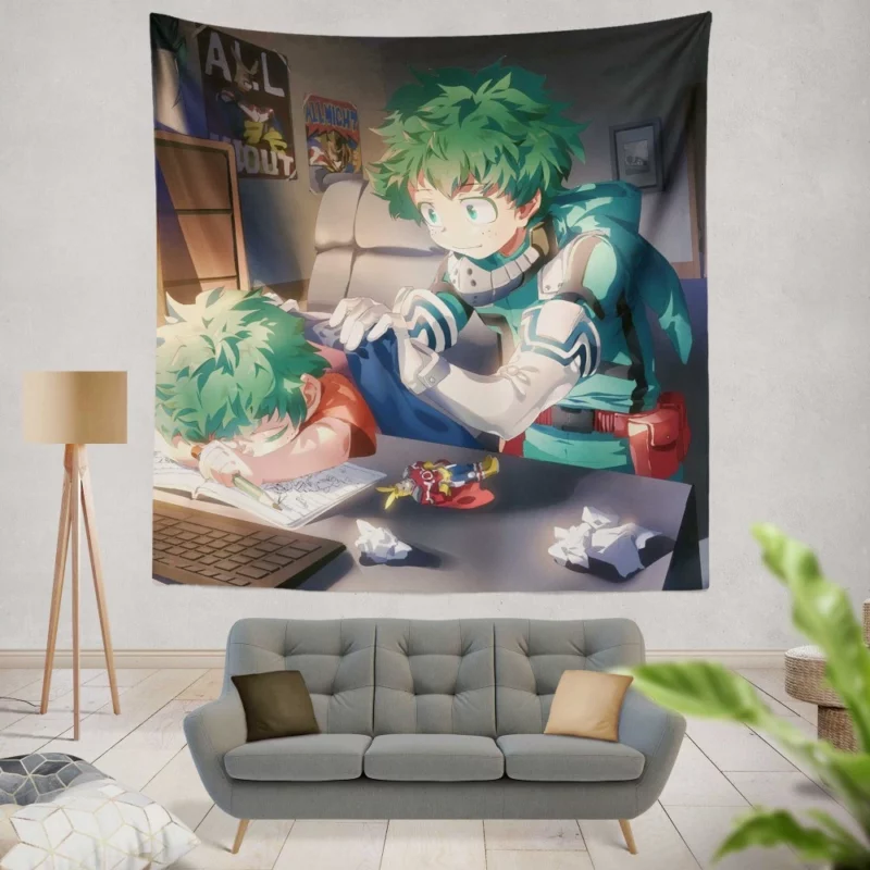 Midoriya Quest for Greatness Anime Wall Tapestry