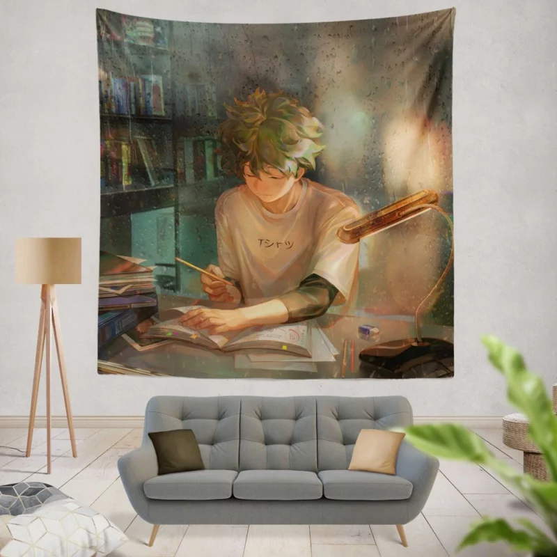 Midoriya Will of a Hero Anime Wall Tapestry