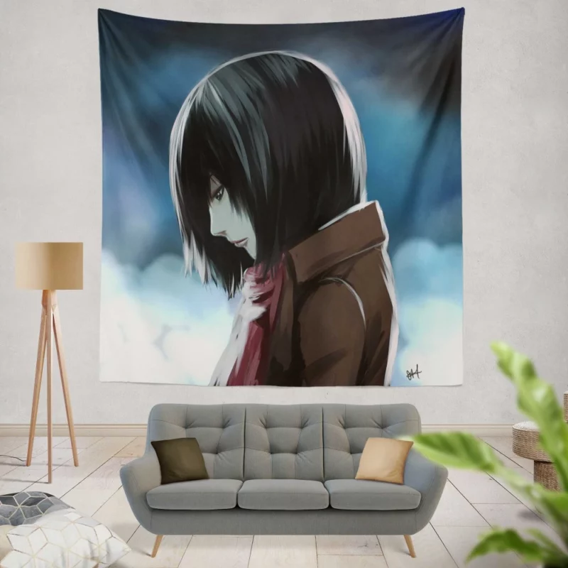 Mikasa Ackerman Anime Attack On Titan Wall Tapestry