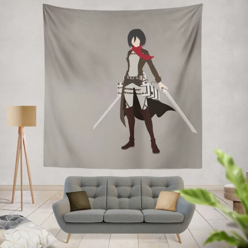 Mikasa Ackerman Heart of Steel Anime Wall Tapestry