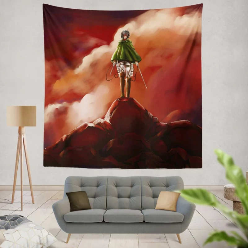 Mikasa Ackerman Humanity Shield Anime Wall Tapestry