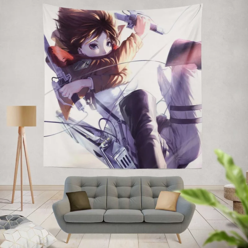 Mikasa Ackerman Rising Power Anime Wall Tapestry