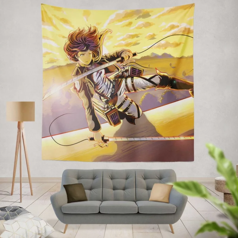 Mikasa Ackerman Sword of Justice Anime Wall Tapestry