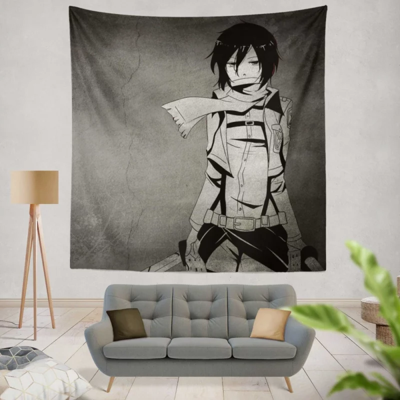 Mikasa Ackerman Titan Guardian Anime Wall Tapestry