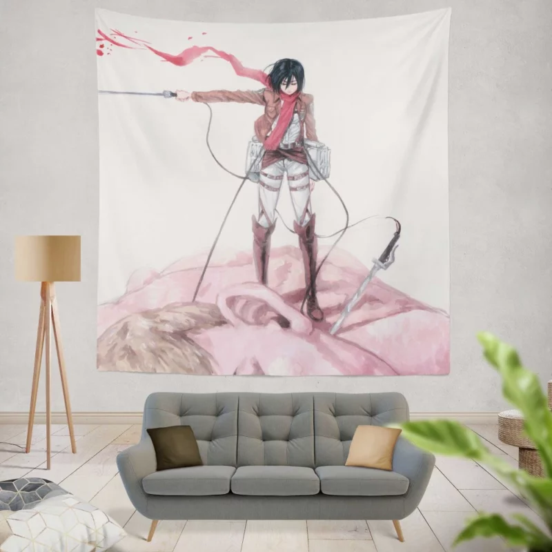 Mikasa Ackerman Titan Legacy Anime Wall Tapestry