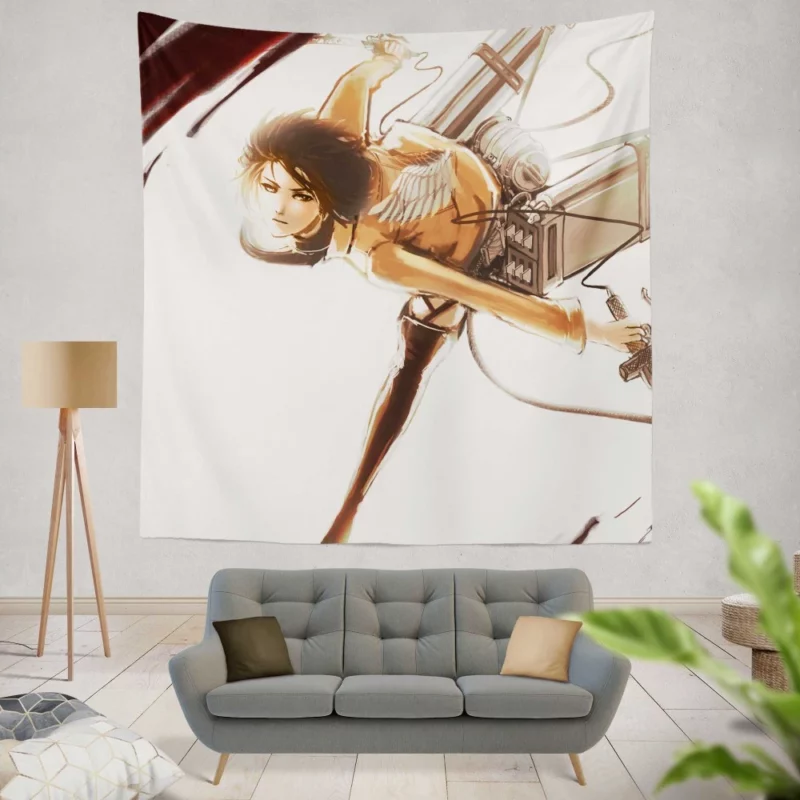 Mikasa Ackerman Titan Slayer Anime Wall Tapestry