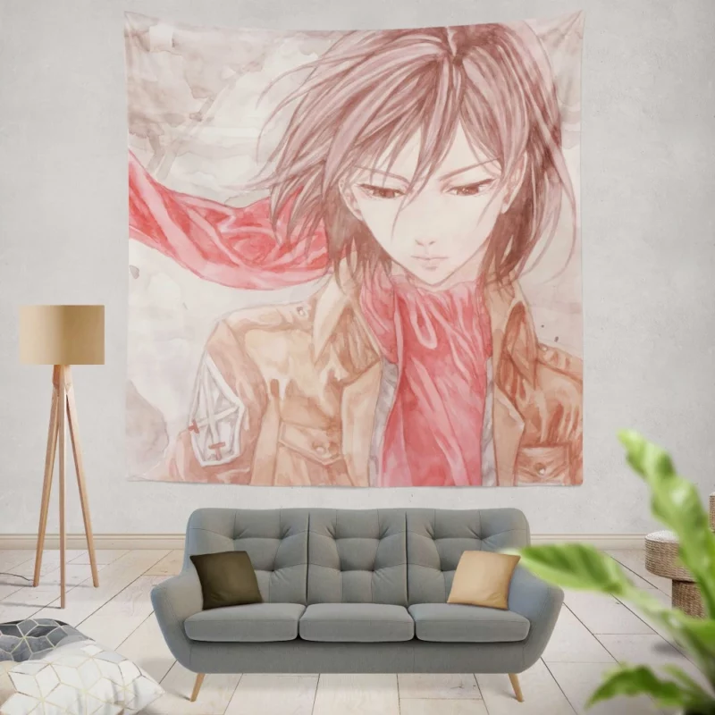 Mikasa Ackerman Ultimate Battle Anime Wall Tapestry