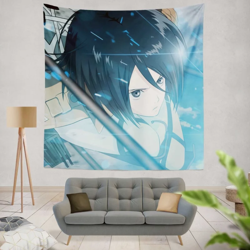 Mikasa Ackerman Unstoppable Force Anime Wall Tapestry