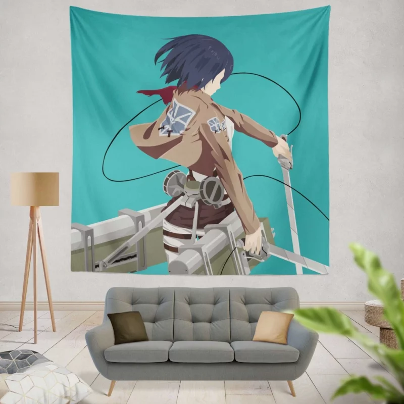 Mikasa Blade of Freedom Anime Wall Tapestry