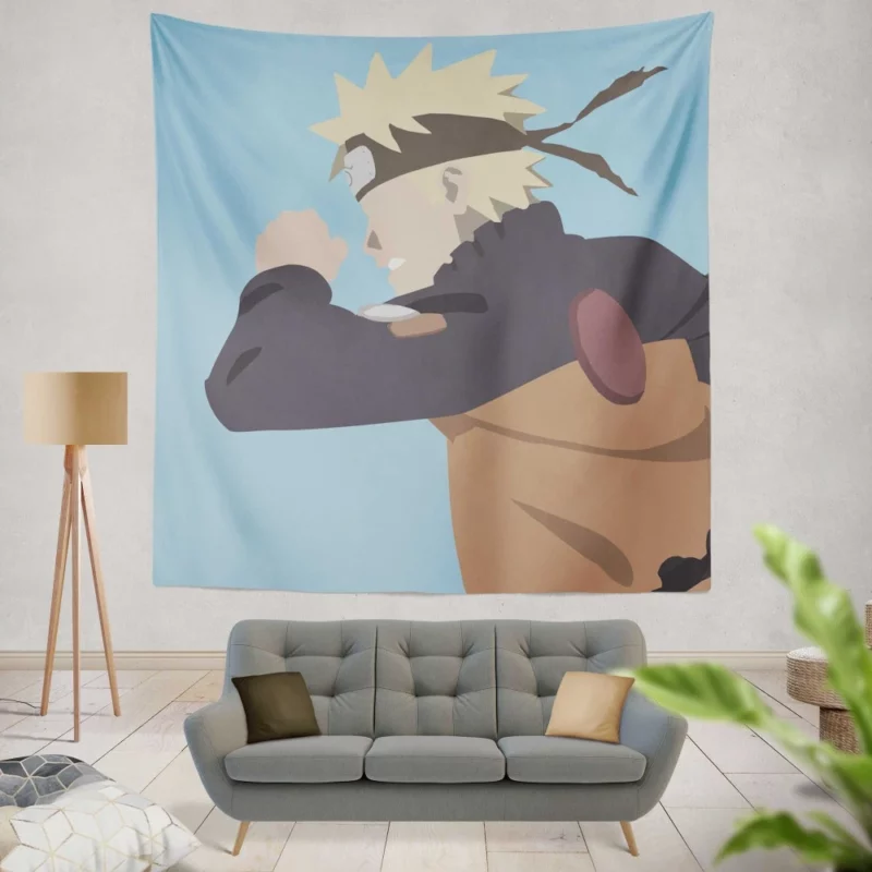 Minimalist Essence of Naruto Anime Wall Tapestry