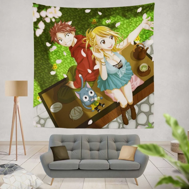 NaLu Blossoming Connection Anime Wall Tapestry