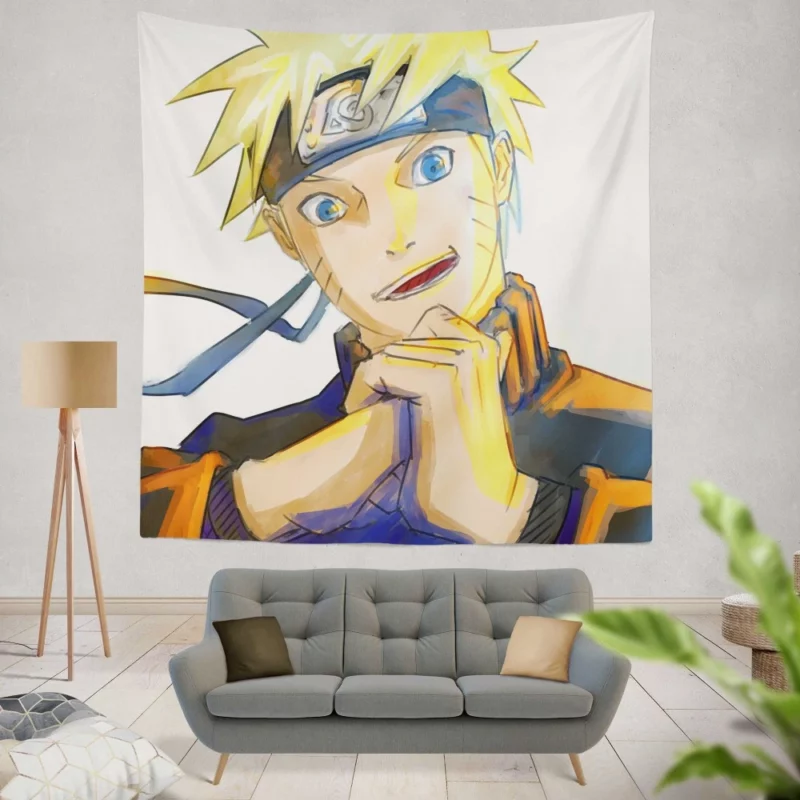 Naruto Uzumaki Blonde-Blue-Eyed Hero Anime Wall Tapestry