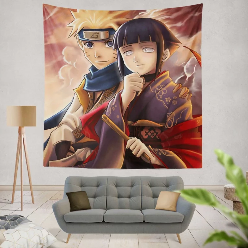 Naruto and Hinata Cherished Love Anime Wall Tapestry