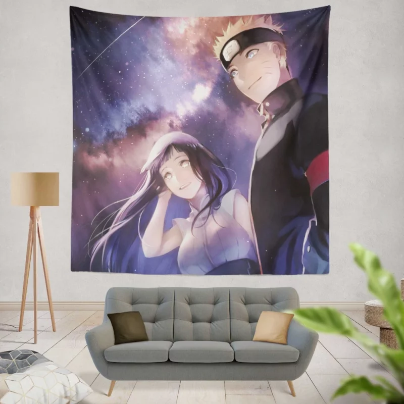 Naruto and Hinata Heartwarming Love Anime Wall Tapestry