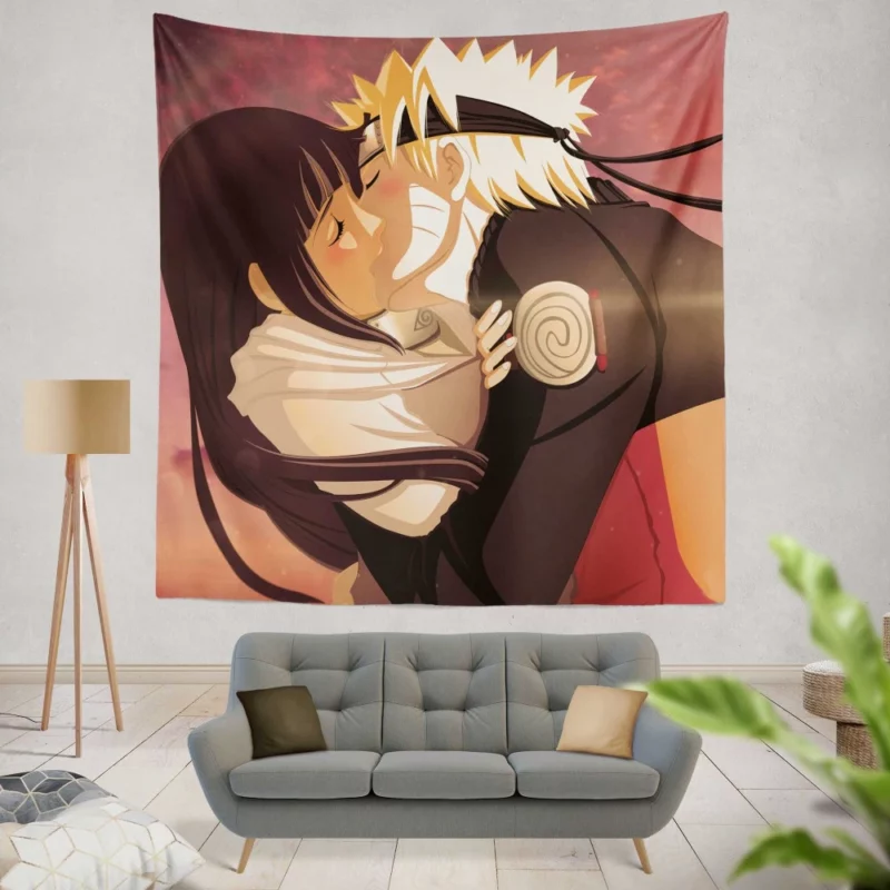 Naruto and Hinata Love Story Anime Wall Tapestry
