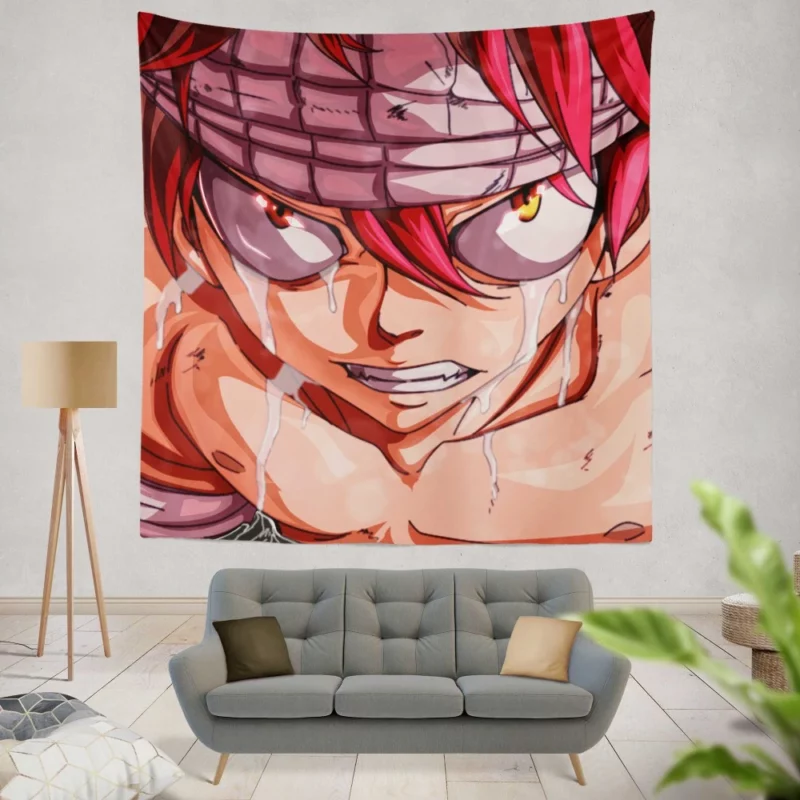 Natsu Dragneel Fiery Heart Anime Wall Tapestry