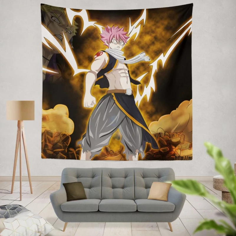 Natsu Dragneel Fire Magic Anime Wall Tapestry
