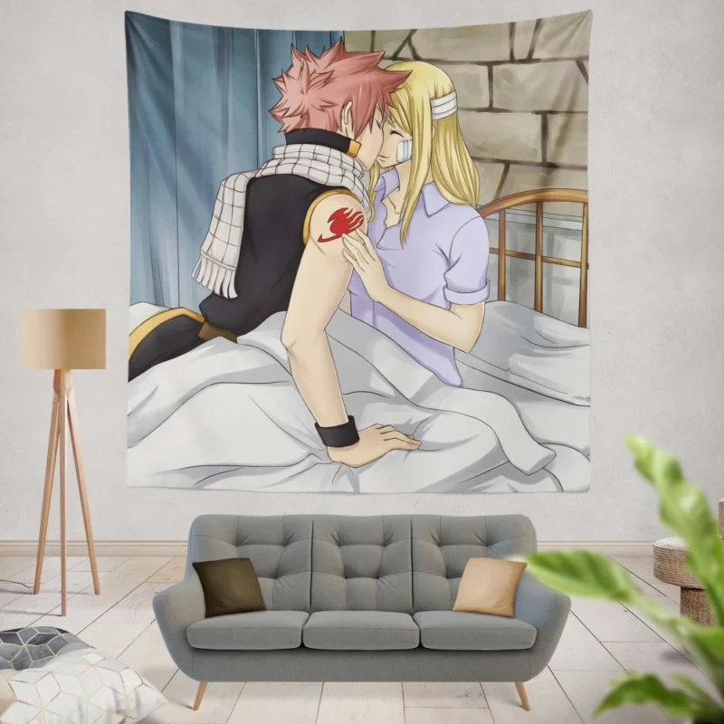 Natsu Dragneel and Lucy Heartfilia Anime Wall Tapestry