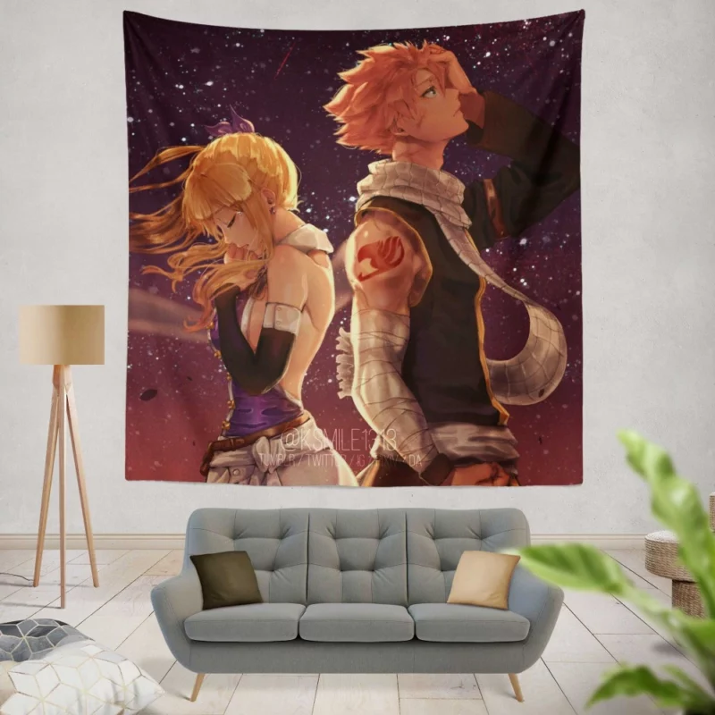Natsu & Lucy Bond Anime Wall Tapestry