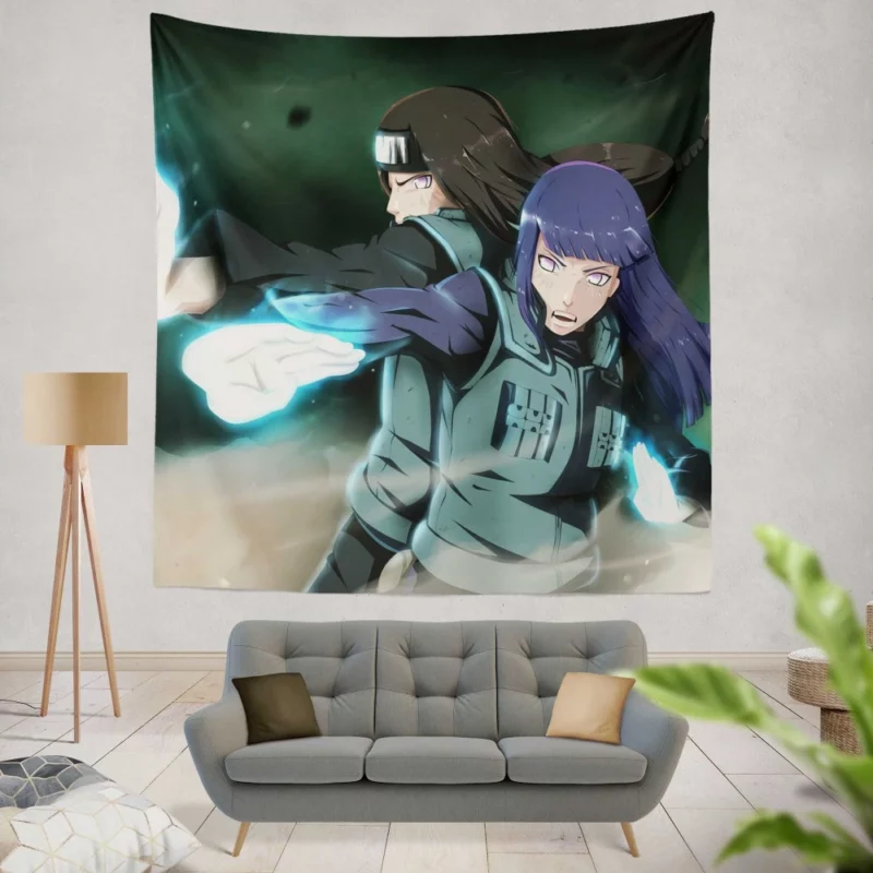 Neiji and Hinata Clan Resilience Anime Wall Tapestry