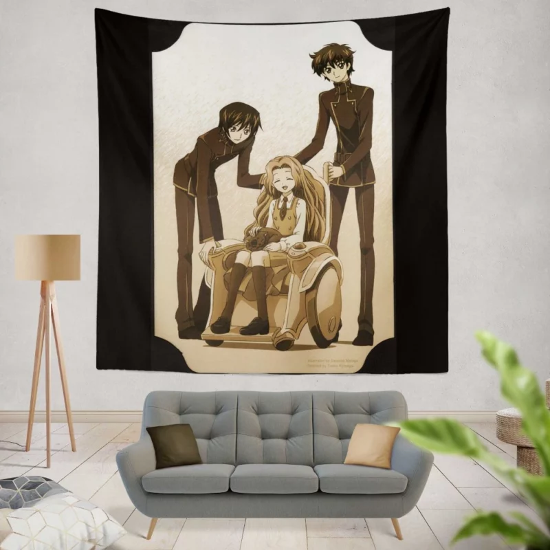 Nunnally Lamperouge Suzaku Kururugi Lelouch Lamperouge Anime Wall Tapestry