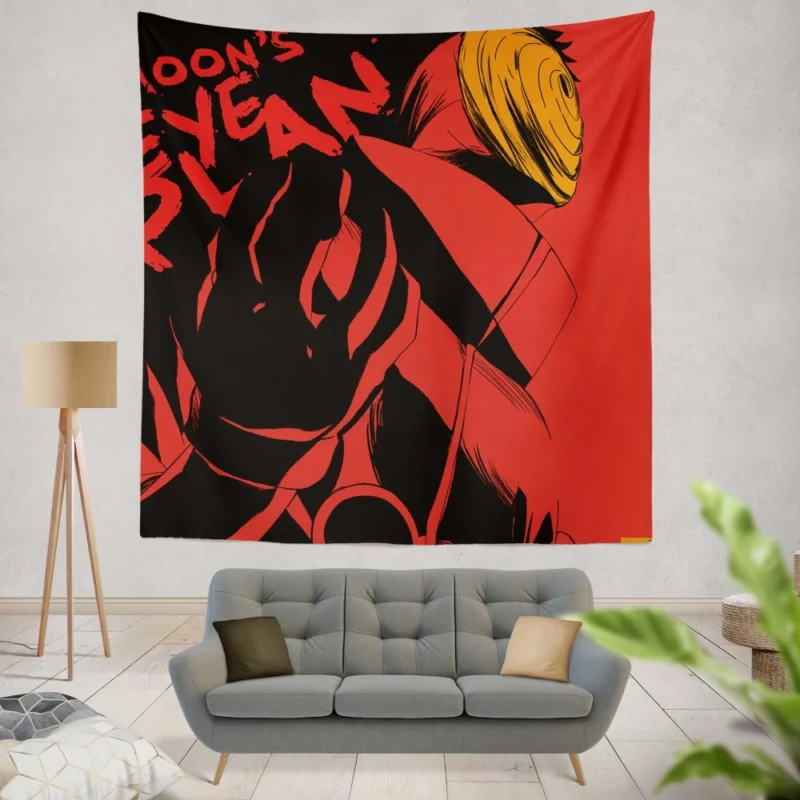 Obito Uchiha Moonlit Eye Anime Wall Tapestry