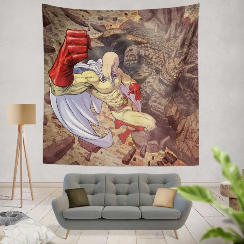 One Punch Man Heroic Saga Anime Wall Tapestry