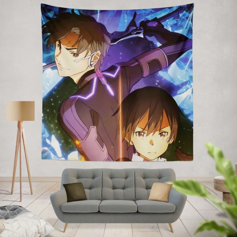 Ordinal Scale Duel Kirito vs. Eiji Anime Wall Tapestry