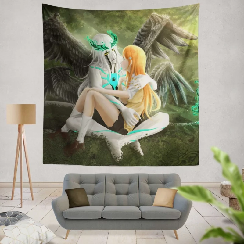 Orihime Inoue and Ulquiorra Cifer Eternal Ties Anime Wall Tapestry