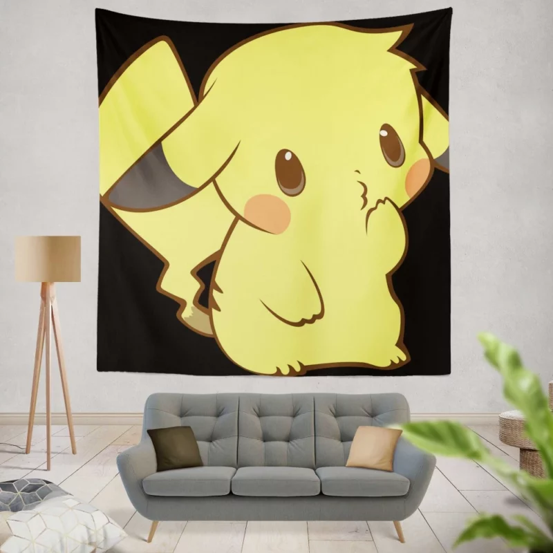 Pikachu Cute Electric Companion Anime Wall Tapestry